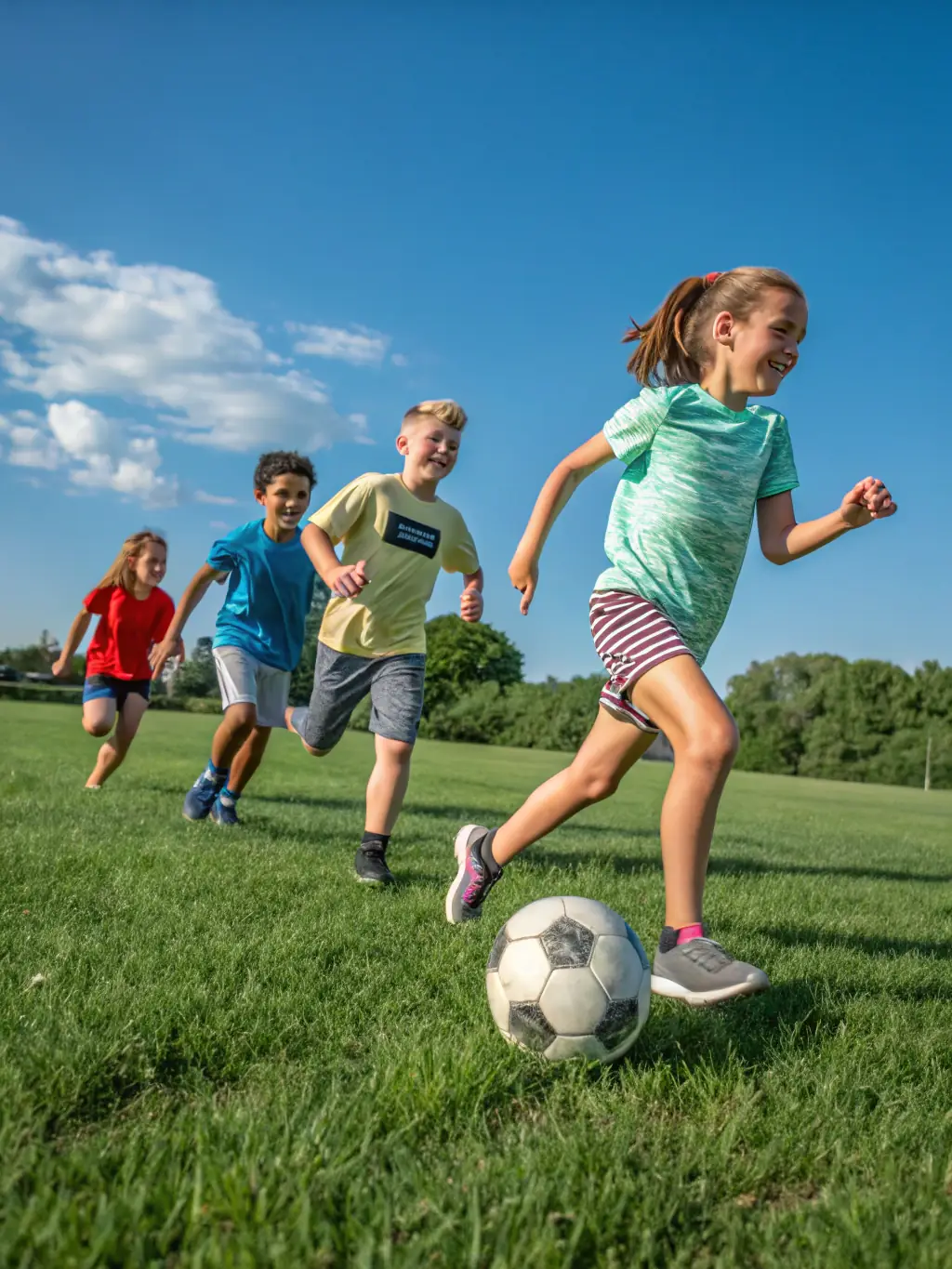 A photo of children learning new skills and having fun during a sports camp organized by ASSOCIATION SPORTS ET LOISIRS, emphasizing the skill development aspect.